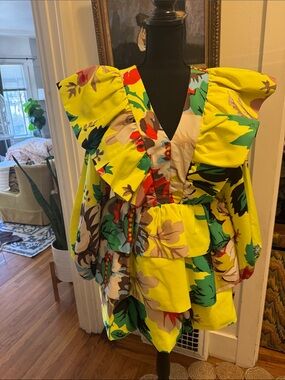 Christopher John Rogers & Target Collab Yellow Floral Mini Dress